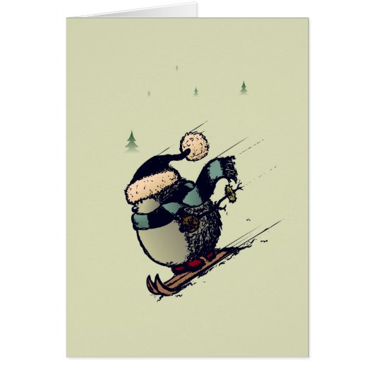 Skier hedgehog cards (Front)