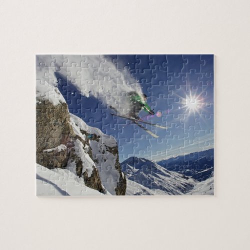 Skier in Midair Jigsaw Puzzle