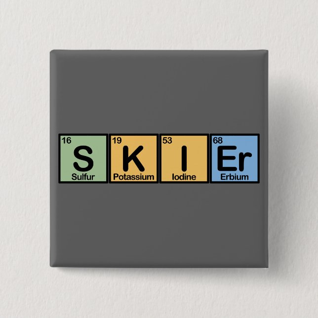 Skier made of Elements Button (Front)