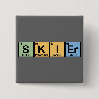 Skier made of Elements Button