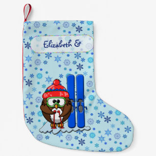skier owl Christmas stocking