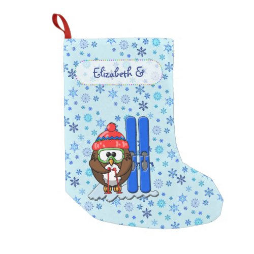 skier owl Christmas stocking