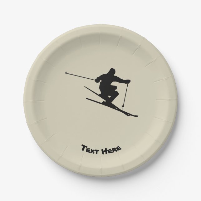 Skier Paper Plates (Front)