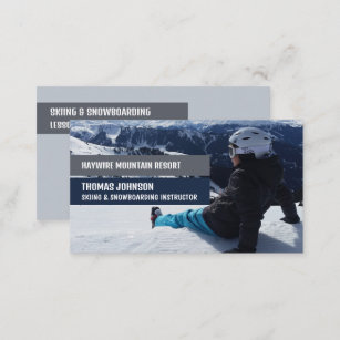 Skier Portrait, Skier & Snowboarder Instructor Business Card