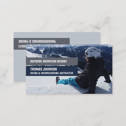 Skier Portrait Skier  Snowboarder Instructor Business Card