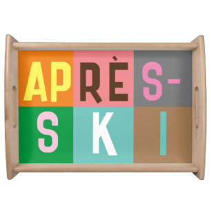 Skier Retro Après Ski Color Blocks Serving Tray