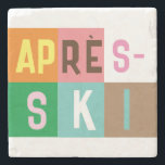 Skier Retro Après Ski Color Blocks     Stone Coaster<br><div class="desc">Modern ski-themed après-ski design,  in colorful color blocks and colored letters. Alpine ski opening,  ski resort,  ski home design. Wonderful winter sports fun gift for a skier in your circle of friends,  co-workers,  or family. Retro skiers artwork design. Skiers skiing ski home decor,  Ski team,  ski coach gift.</div>