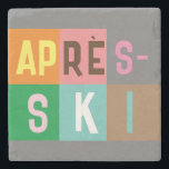 Skier Retro Après Ski Color Blocks      Stone Coaster<br><div class="desc">Modern ski-themed après-ski design,  in colorful color blocks and colored letters. Alpine ski opening,  ski resort,  ski home design. Wonderful winter sports fun gift for a skier in your circle of friends,  co-workers,  or family. Retro skiers artwork design. Skiers skiing ski home decor,  Ski team,  ski coach gift.</div>