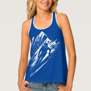 Skier Silhouette Graphic Art Tank Top