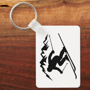 Skier Silhouette Keychain