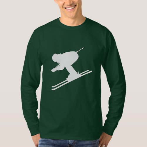 Skier Silhouette Mens Basic Long Sleeve T_Shirt
