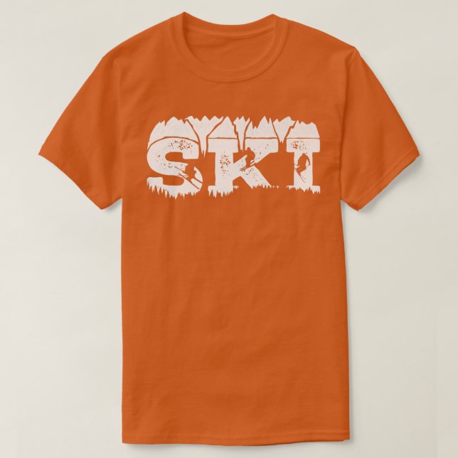 Skier Ski Ice Skiing Winter Sports Downhill Snow L T-Shirt (Design Front)