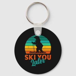 Skier Ski You Later Funny Skiing Kids  Keychain
