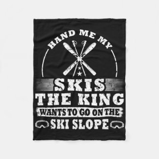 Skier Skiing Fleece Blanket