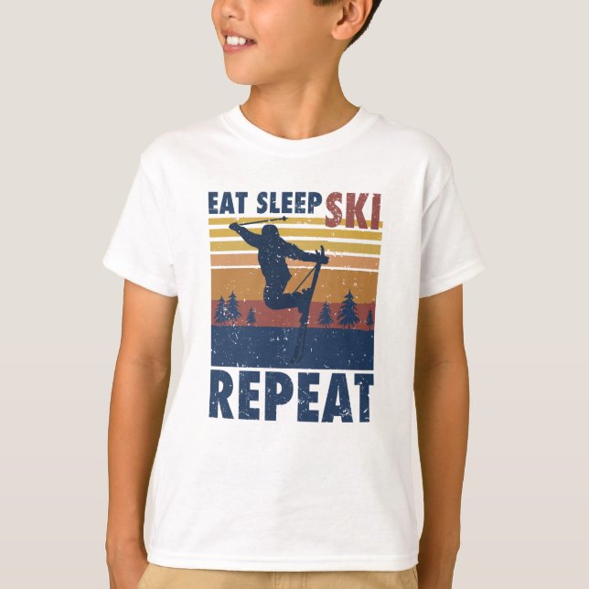 Skier Skiing Funny Saying Gift T-Shirt (Front)