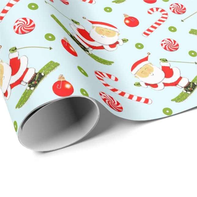 Skier Skiing Holiday Gift Wrapping Paper (Roll Corner)