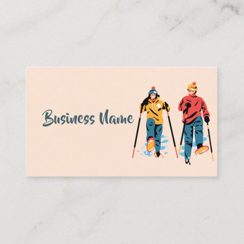 Skier Skiing Ski Classes Custom  Business Business Card