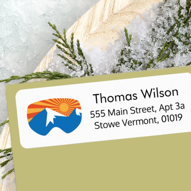 Skier Snow Goggles Skiing Mountain Label (Creator Uploaded)