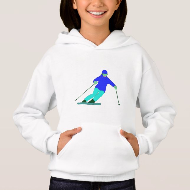 Skier Snow Skiing   Hoodie (Front)