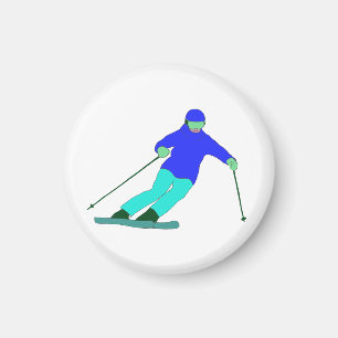 Skier Snow Skiing  Magnet