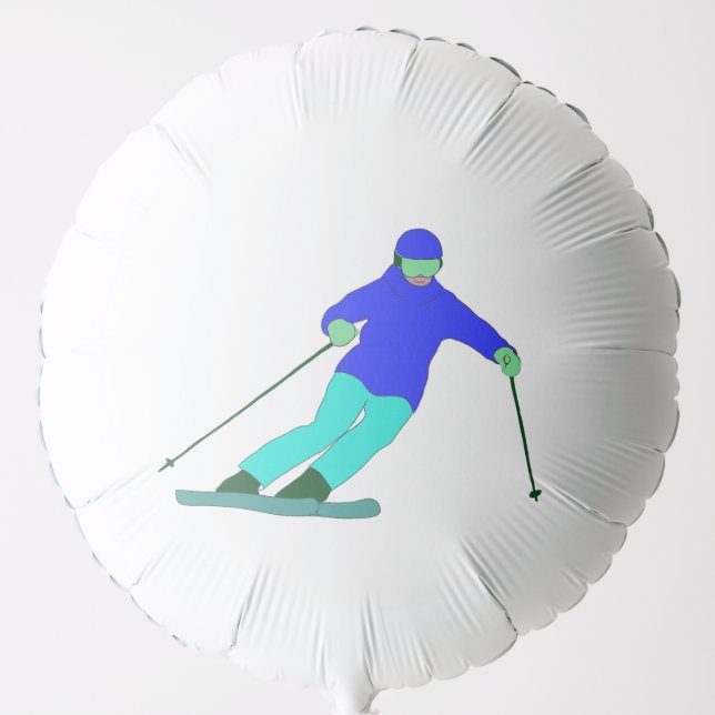 Skier Snow Skiing Ski Party Balloon (Front)