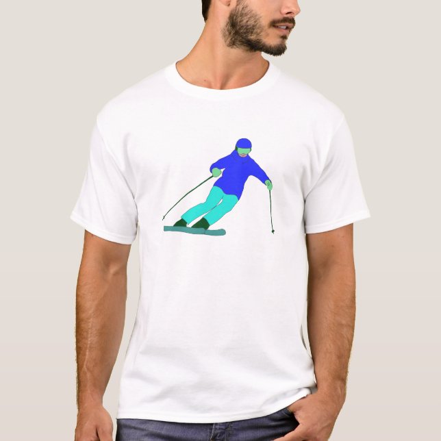 Skier Snow Skiing   T-Shirt (Front)