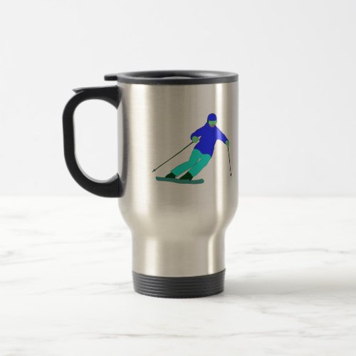 Skier Snow Skiing  Travel Mug