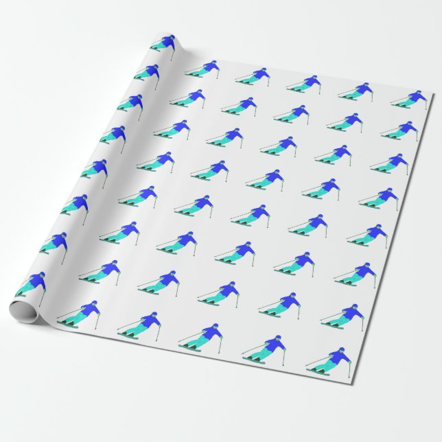 Skier Snow Skiing  Wrapping Paper (Unrolled)