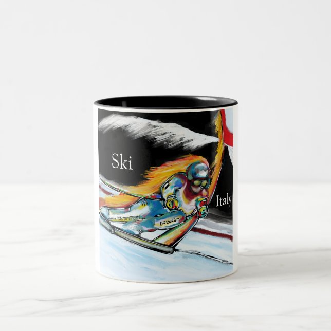 SKIER Two-Tone COFFEE MUG (Center)