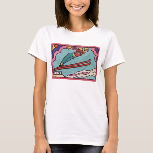 Skier Vintage Matchbox T-Shirt (Front)