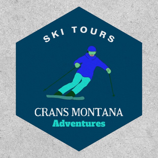  Skier Winter Sport Ski Adventures Personalized   Patch (Front)