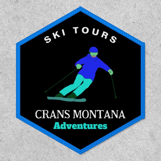  Skier Winter Sport Ski Adventures Personalized Patch (Front)