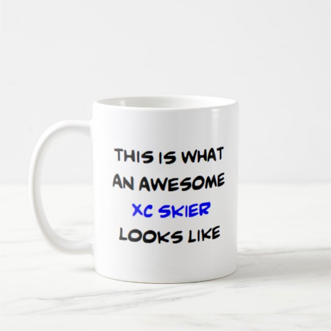 skier xc, awesome coffee mug (Left)