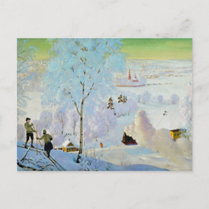 Skiers 1919 postcard