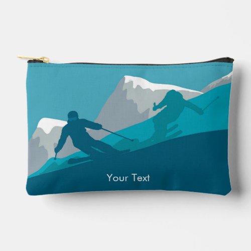Skiers Alpine Skiing Personalized Small Accessory Pouch