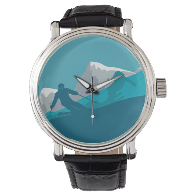 Skiers Alpine Skiing Sport Ski Party Watch (Front)