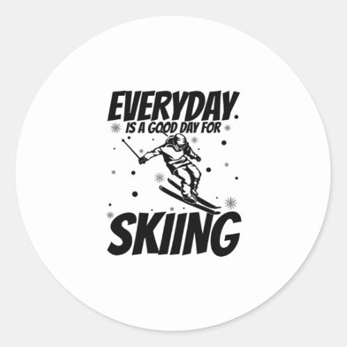 Skiers  Apres_ski Skiing Ski Slopes Vacation Gift Classic Round Sticker