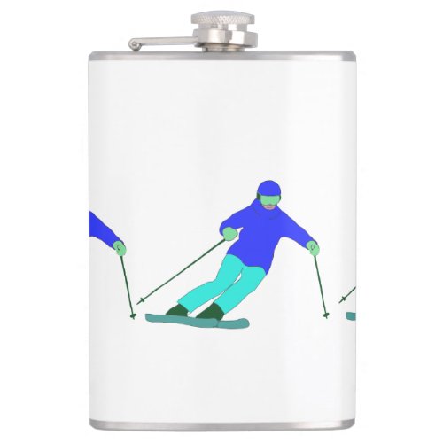 Skiers Downhill Skiing  Flask