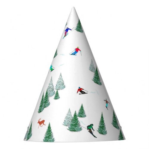 Skiers Downhill Skiing Winter Sport Ski Party Party Hat
