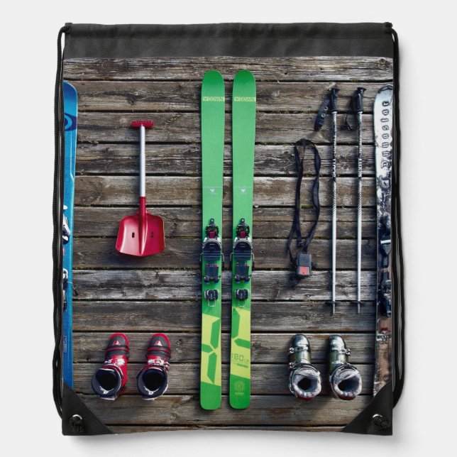 Skier's Drawstring Backpack (Front)
