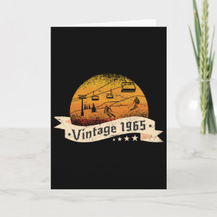 Skiers Skier Skilift Vintage Born 1965 Birthday Sk Card
