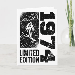 Skiers Skier Vintage Born 1974 Birthday Skiing Ski Card