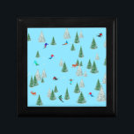 Skiers Skiing Down Snow Covered Slopes Ski Party  Gift Box<br><div class="desc">Skiers Skiing Down Snow Covered Slopes Illustration. Skiers are sliding down snow-covered mountain slope.  Ski adventure winter motif. An aerial view. Gift for skier,  ski coach,  ski team,  alpine ski team,  alpine skiers ...  winter sport lover.</div>