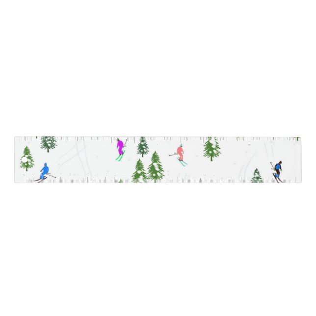 Skiers Skiing Illustration Ski Winter Slope  Ruler (Front)