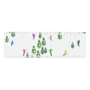 Skiers Skiing Illustration Ski Winter Slope Ruler