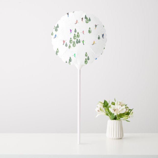 Skiers Skiing Illustration Ski Xmas Christmas  Balloon (In SItu)