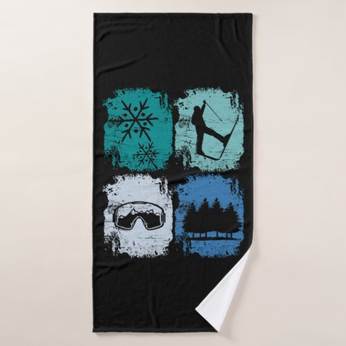 Skiers Skiing Winter Sports  Bath Towel