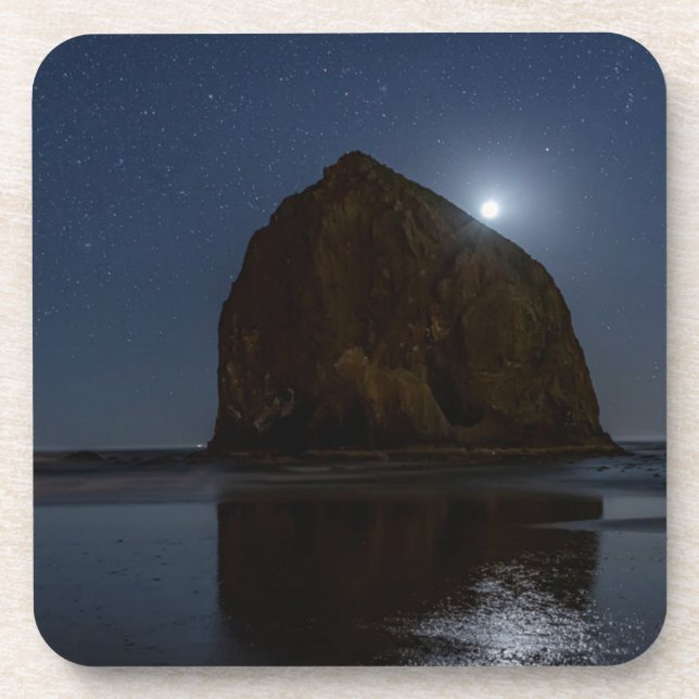 Skies Above Haystack Rock | Cannon Beach, Oregon Beverage Coaster (Front)