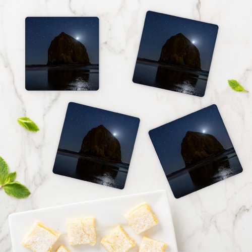 Skies Above Haystack Rock  Cannon Beach Oregon Coaster Set