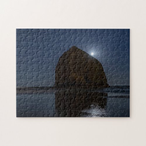 Skies Above Haystack Rock  Cannon Beach Oregon Jigsaw Puzzle